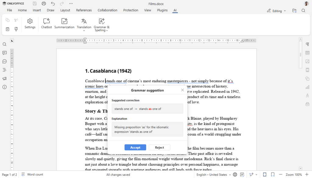 ONLYOFFICE Docs 9.2 se refuerza con corrección ortográfica por IA, macros grabables y más opciones para oficinas híbridas 3