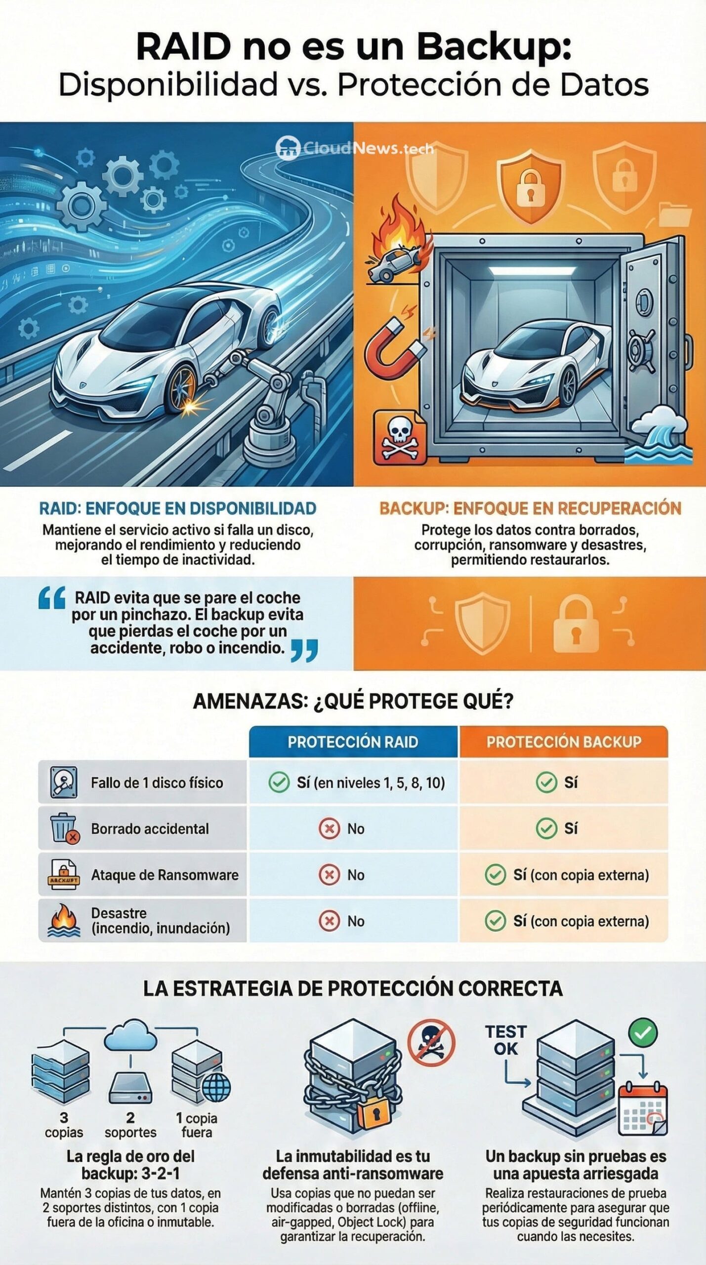 “Tengo RAID, así que estoy cubierto”: el error que todavía cuesta caro a muchas familias y empresas 1 RAID no es un Backup