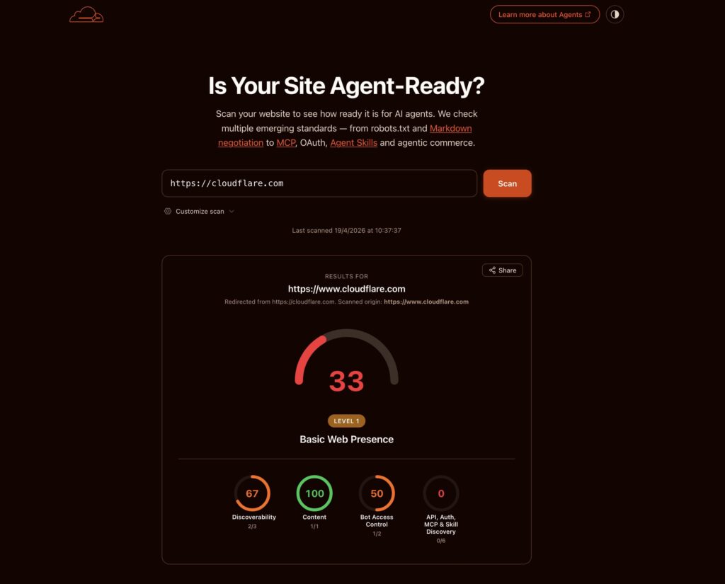 Cloudflare mide la web para agentes, pero AgentReady resulta más útil para la mayoría 2 Cloudflare mide la web para agentes, pero AgentReady resulta más útil para la mayoría 2